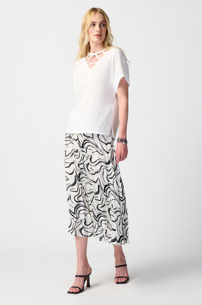 Joseph Ribkoff - Dry Yarn Sweater w/ Cut Out Neckline