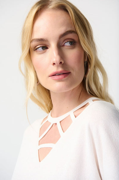 Joseph Ribkoff - Dry Yarn Sweater w/ Cut Out Neckline