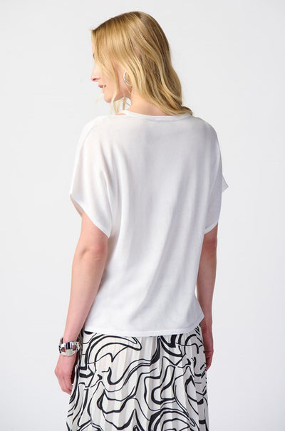 Joseph Ribkoff - Dry Yarn Sweater w/ Cut Out Neckline