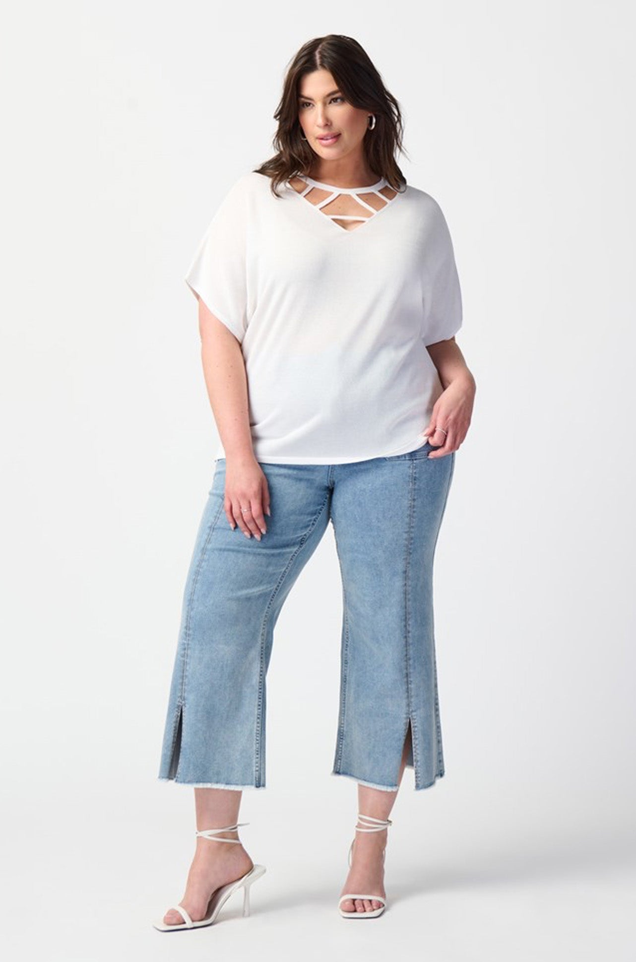 Joseph Ribkoff - Dry Yarn Sweater w/ Cut Out Neckline