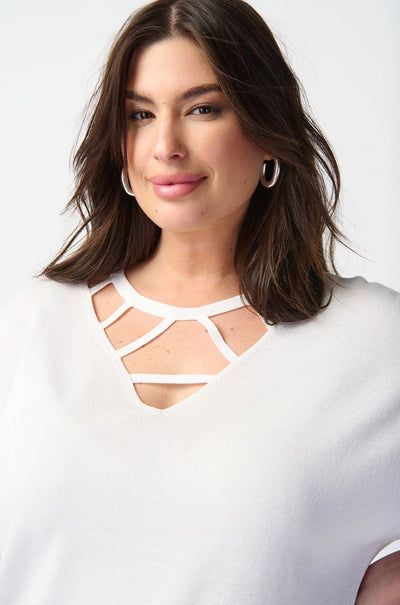 Joseph Ribkoff - Dry Yarn Sweater w/ Cut Out Neckline