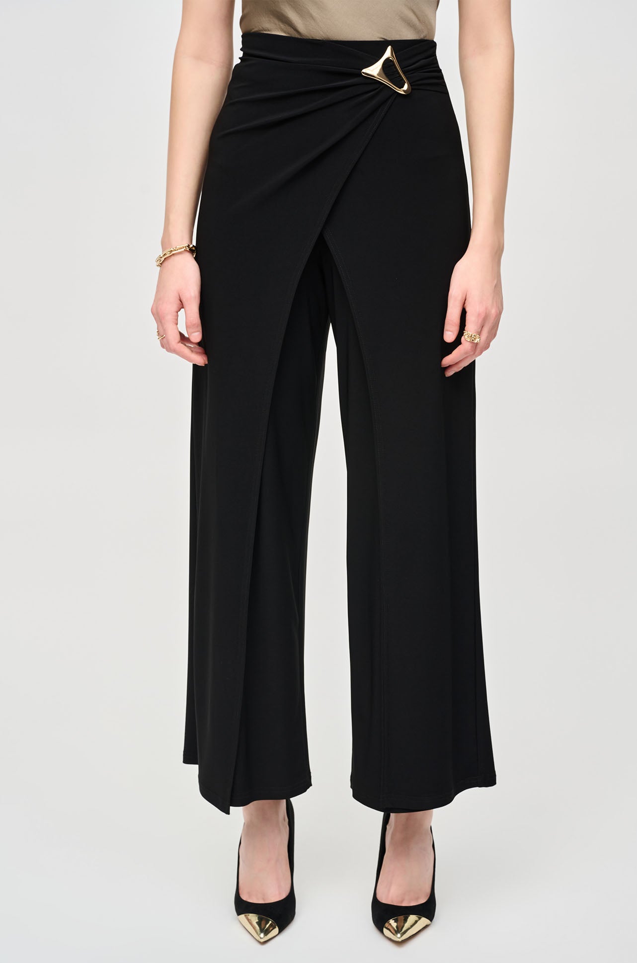 Joseph Ribkoff - Silky Knit Wide-Leg Wrap Pants