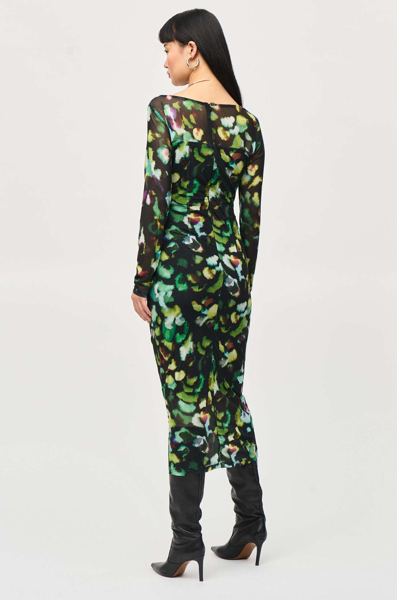 Joseph Ribkoff - Mesh Abstract Print Sheath Dress