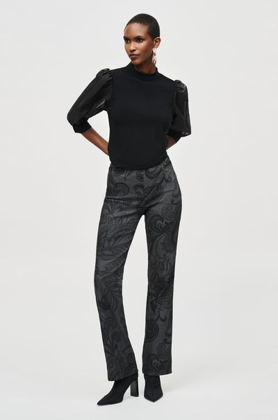 Joseph Ribkoff - Silky Knit and Organza Puff Sleeve Tunic