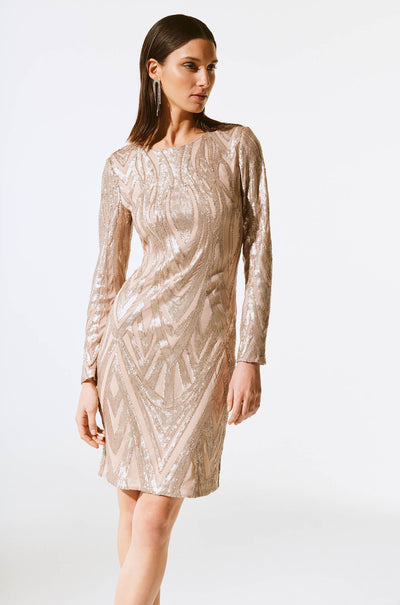 Joseph Ribkoff - Placement Sequins Sheath Dress