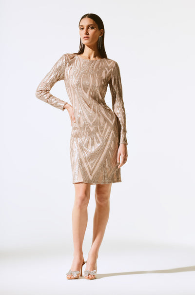 Joseph Ribkoff - Placement Sequins Sheath Dress
