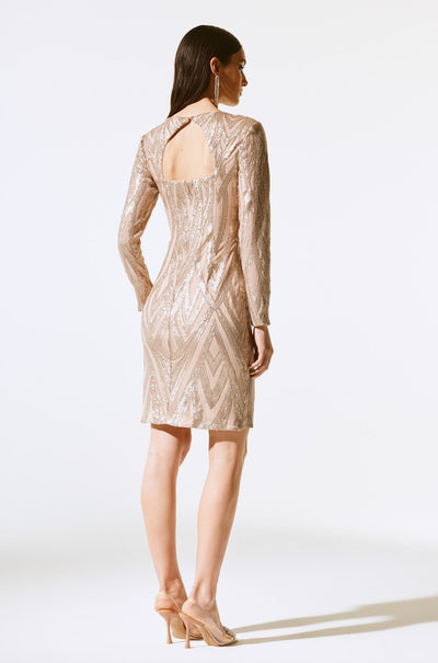 Joseph Ribkoff - Placement Sequins Sheath Dress