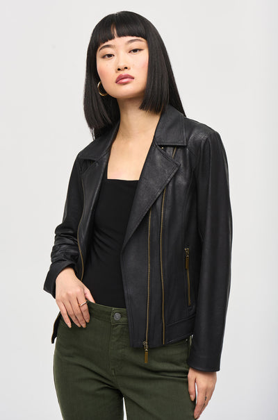 Joseph Ribkoff - Foiled Knit Moto Jacket