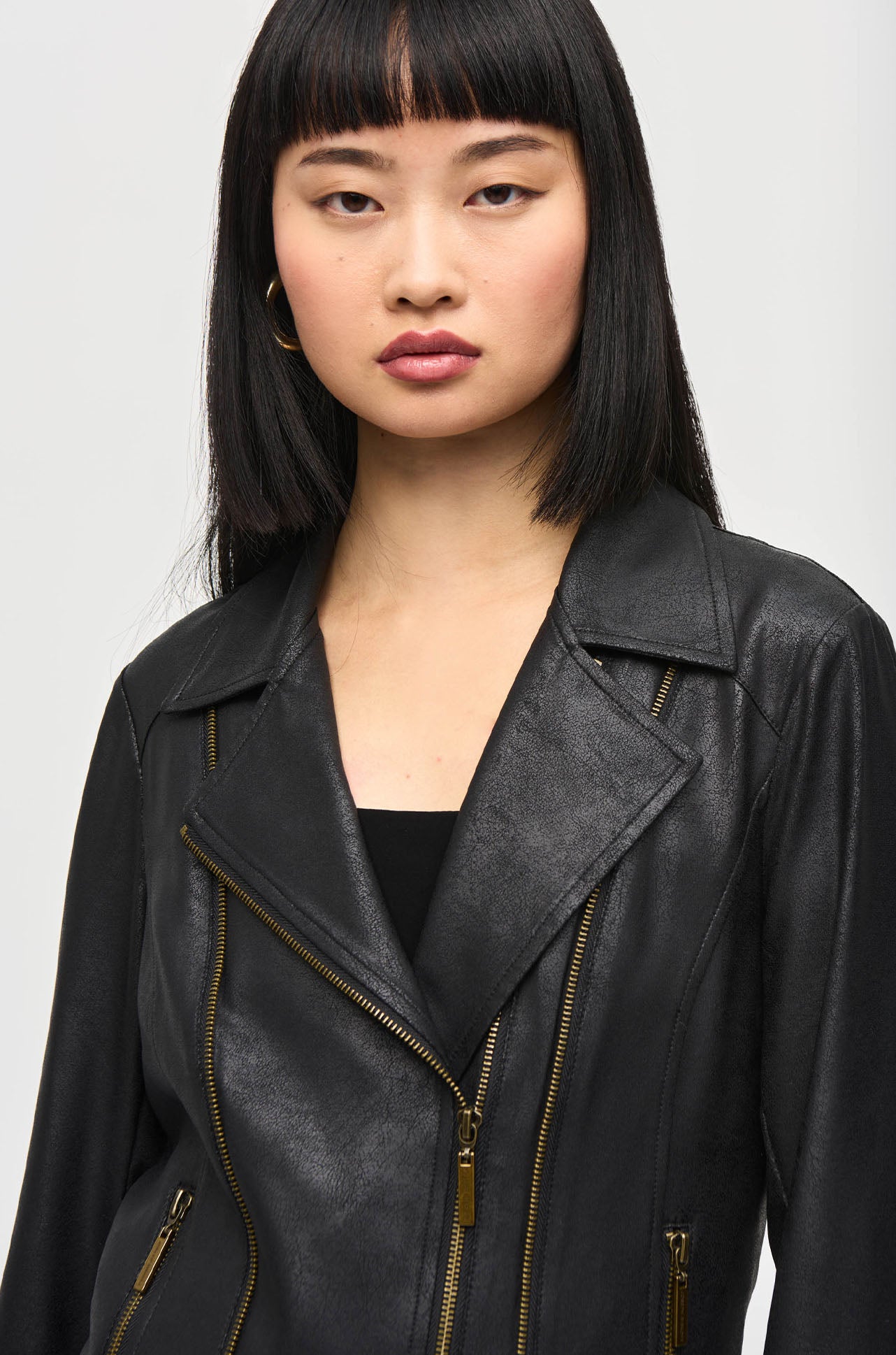 Joseph Ribkoff - Foiled Knit Moto Jacket