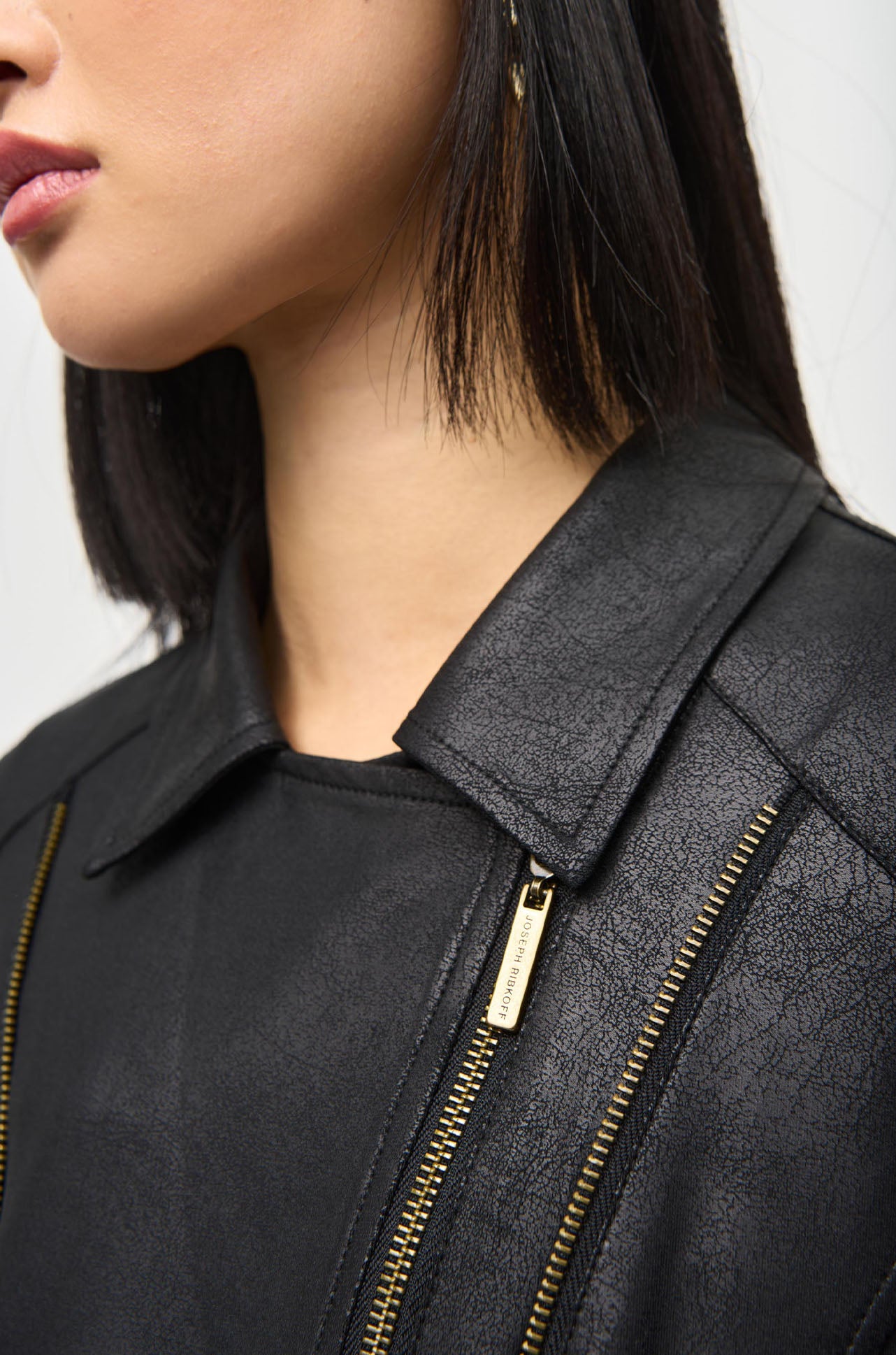Joseph Ribkoff - Foiled Knit Moto Jacket