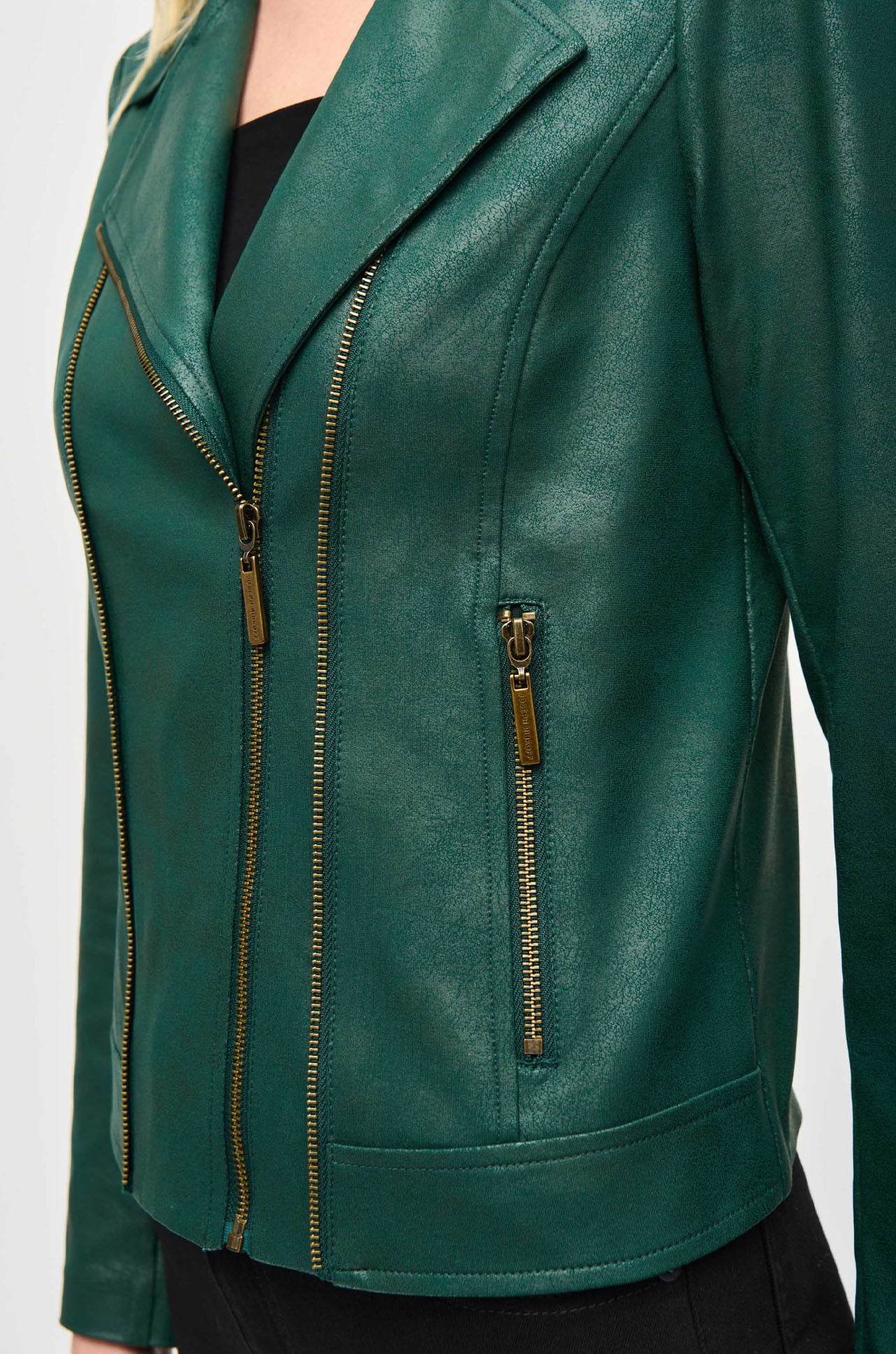 Joseph Ribkoff - Foiled Knit Moto Jacket