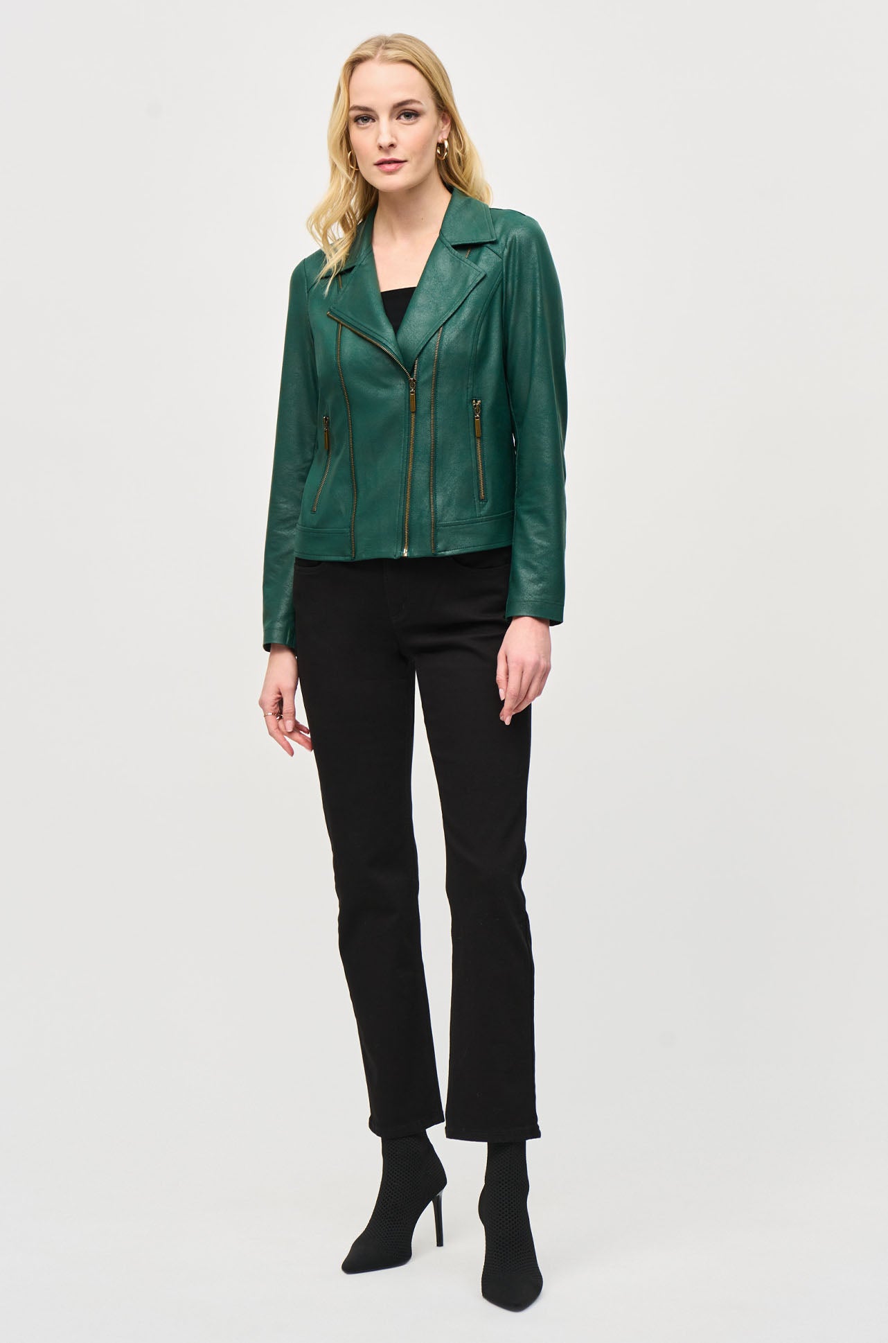 Joseph Ribkoff - Foiled Knit Moto Jacket