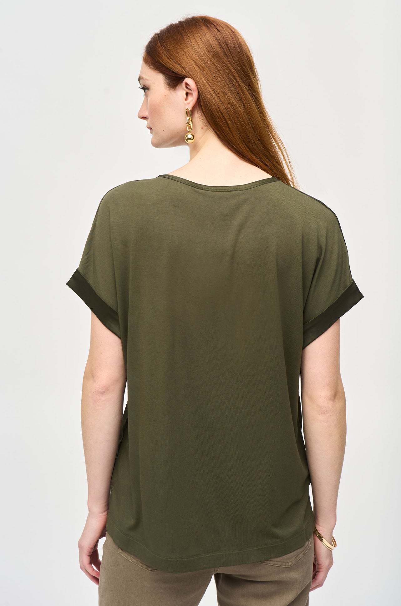 Joseph Ribkoff - Satin Front Short Sleeve Top