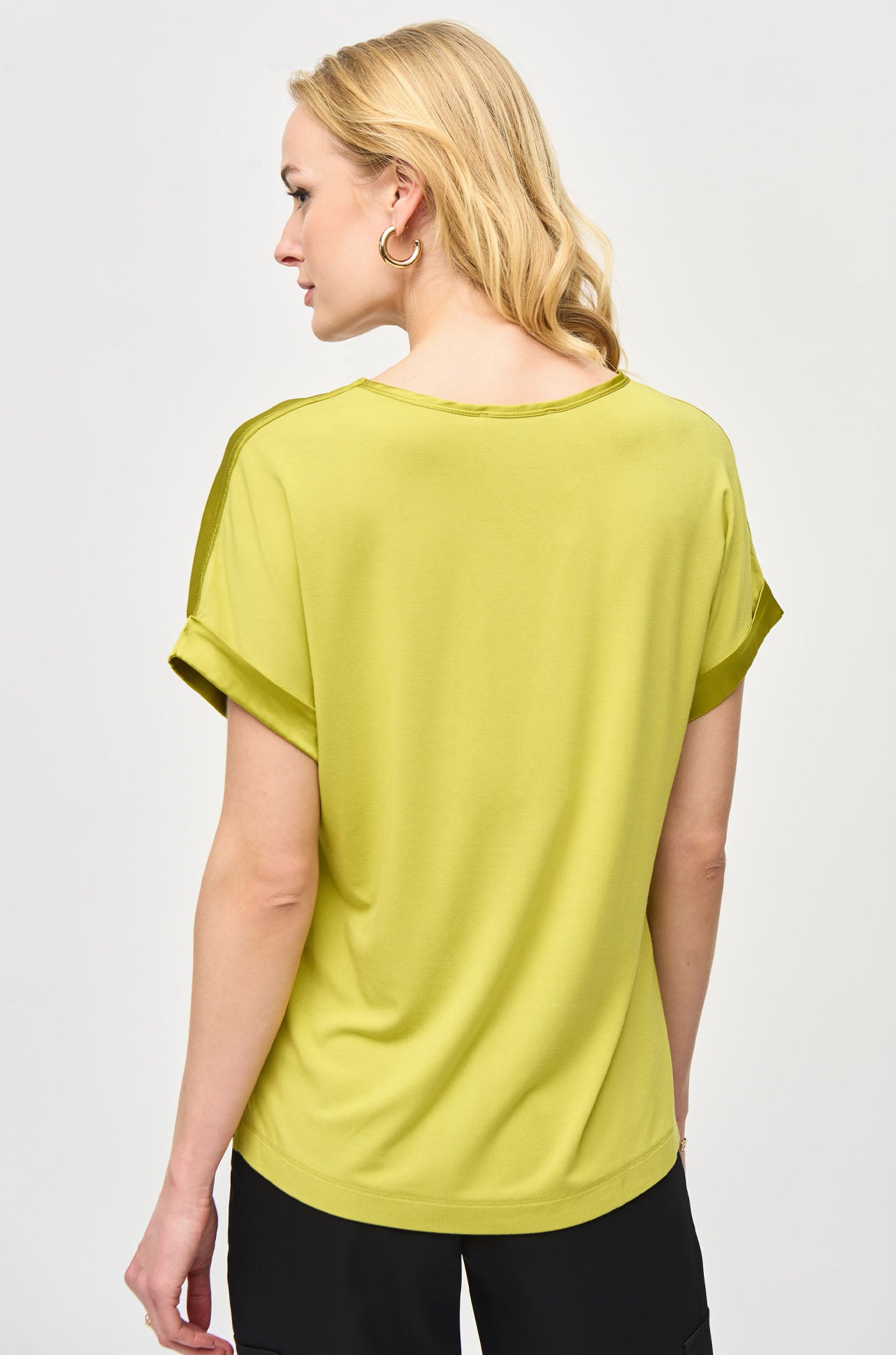 Joseph Ribkoff - Satin Front Short Sleeve Top