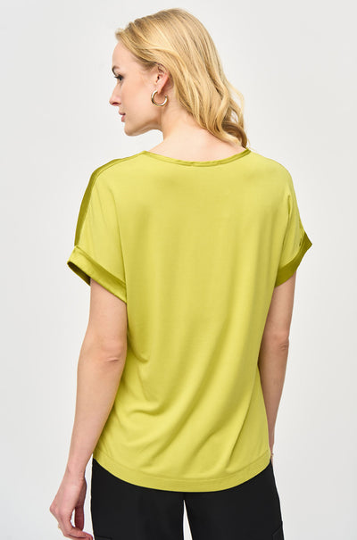 Joseph Ribkoff - Satin Front Short Sleeve Top