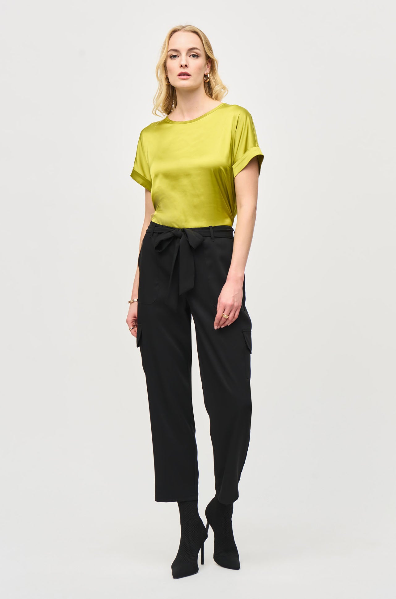 Joseph Ribkoff - Satin Front Short Sleeve Top