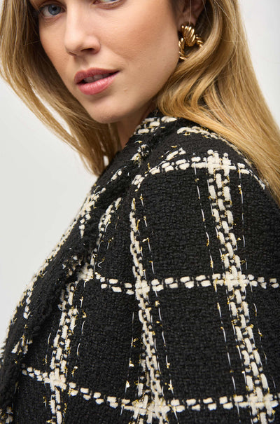 Joseph Ribkoff - Plaid Bouclé Blazer with Pockets