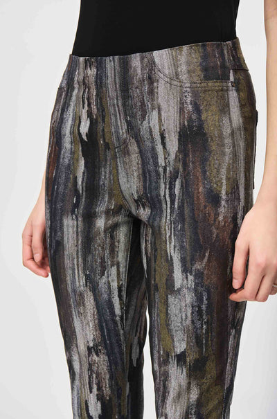 Joseph Ribkoff - Abstract Print Classic Slim Denim Pants
