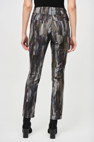 Joseph Ribkoff - Abstract Print Classic Slim Denim Pants