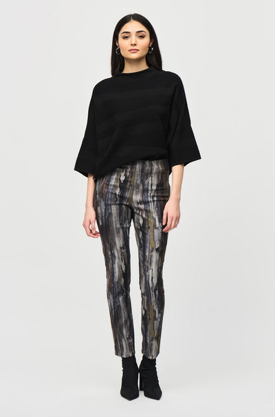 Joseph Ribkoff - Abstract Print Classic Slim Denim Pants
