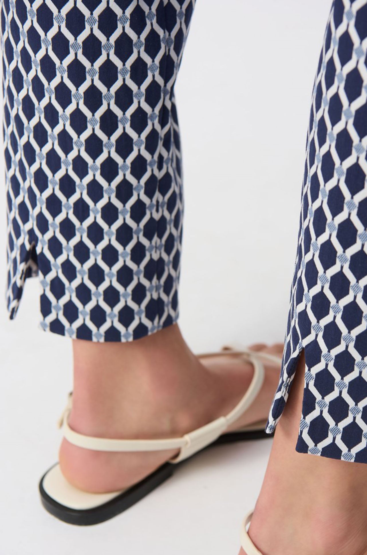 Joseph Ribkoff - Jacquard Geometric Print Slim Fit Pants