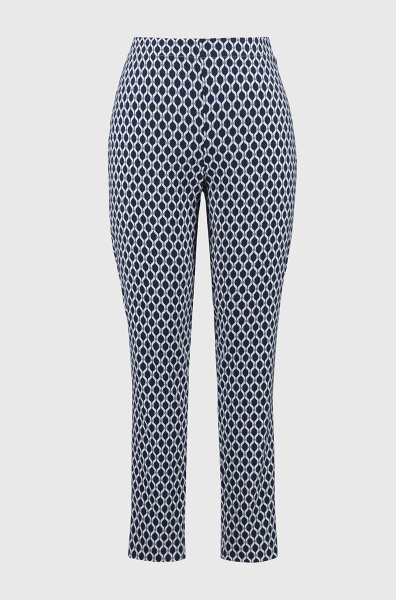 Joseph Ribkoff - Jacquard Geometric Print Slim Fit Pants