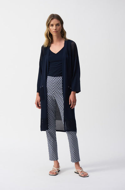 Joseph Ribkoff - Jacquard Geometric Print Slim Fit Pants