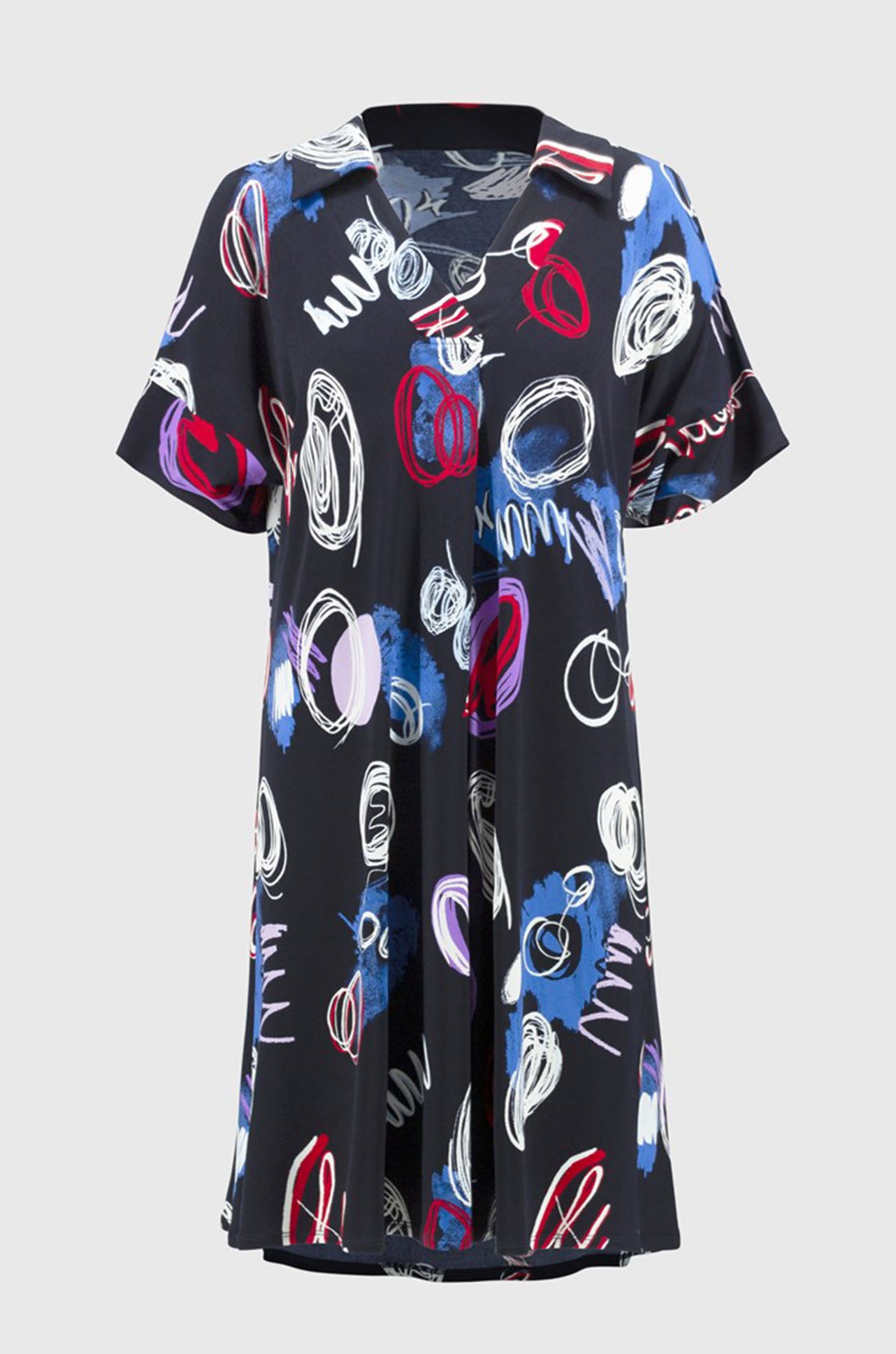 Joseph Ribkoff - Silky Knit Abstract Print A-Line Dress