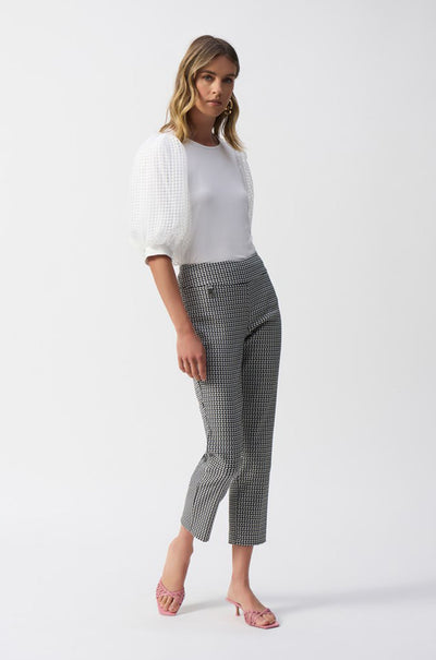 Joseph Ribkoff - Geometric Jacquard Crop Pull-On Pants