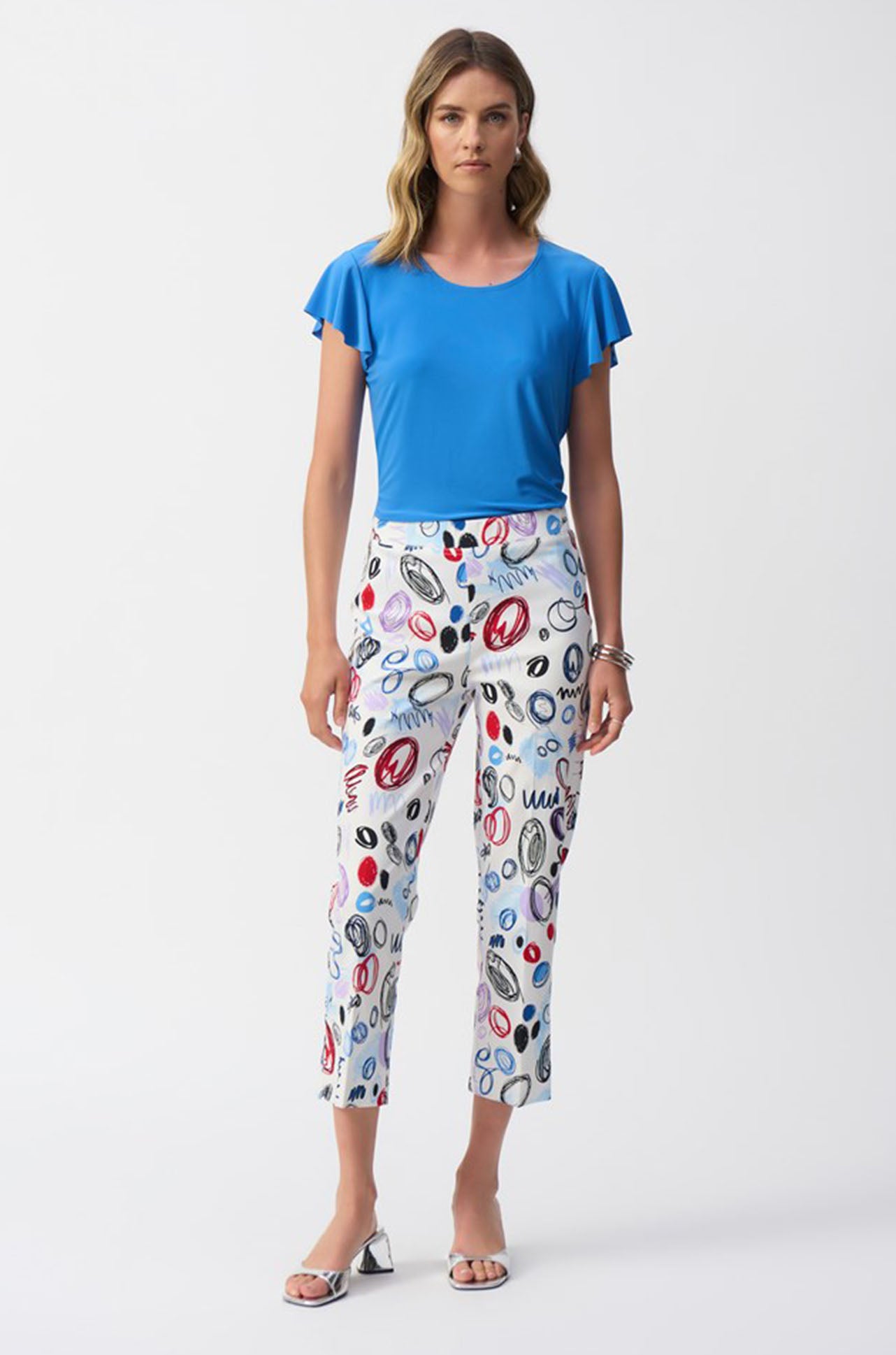Joseph Ribkoff - Millennium Abstract Print Crop Pants