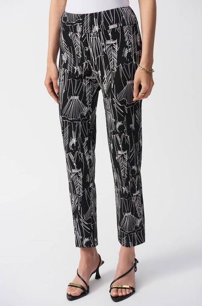 Joseph Ribkoff - Silky Knit Conversational Print Crop Pants