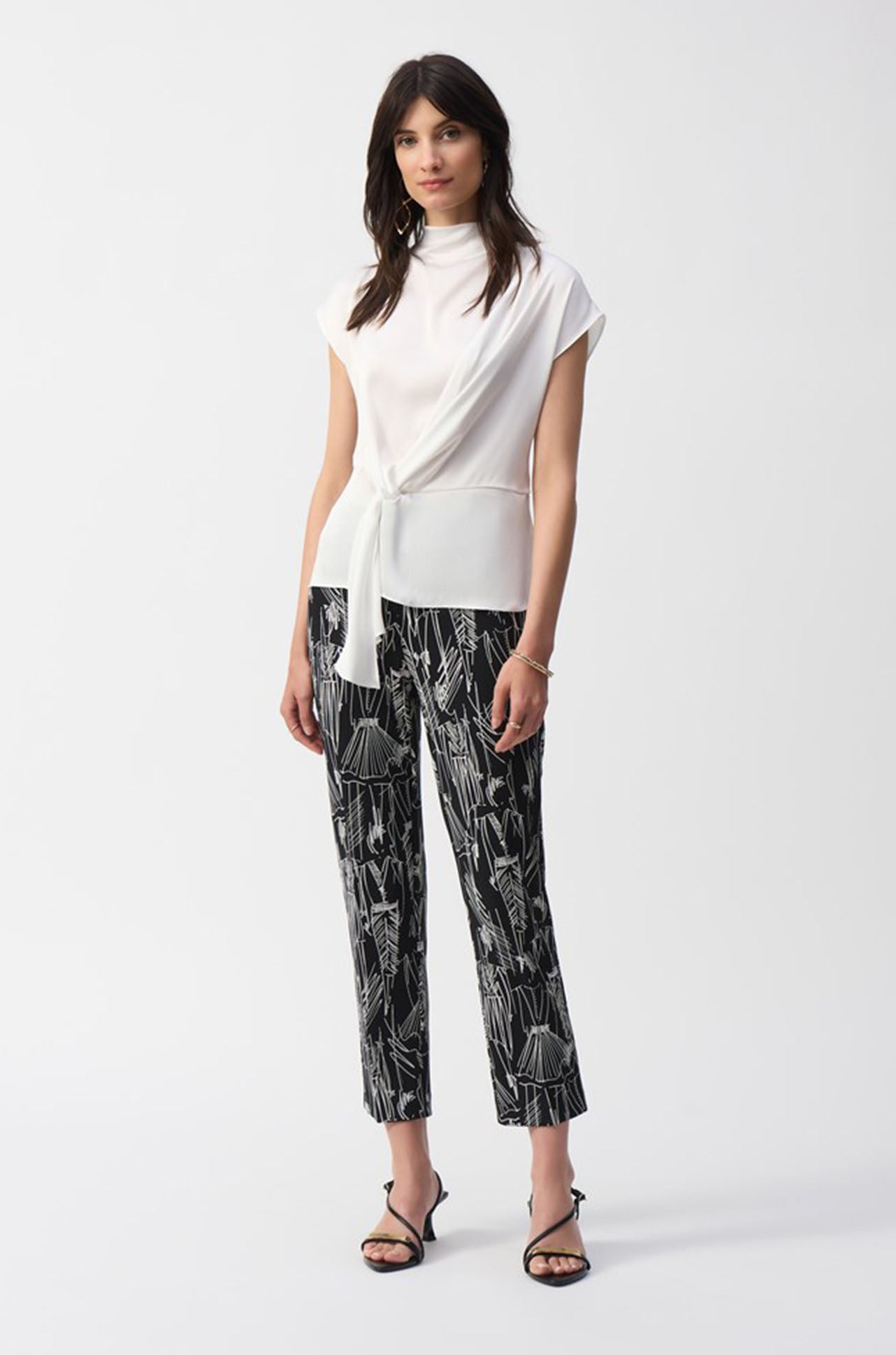 Joseph Ribkoff - Silky Knit Conversational Print Crop Pants