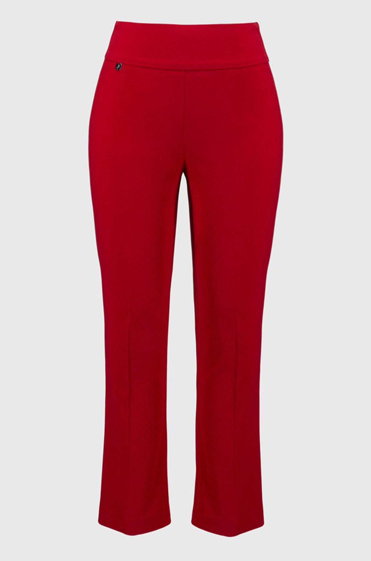 Joseph Ribkoff - Textured Jacquard Crop Pull-On Pants in Radiant Red