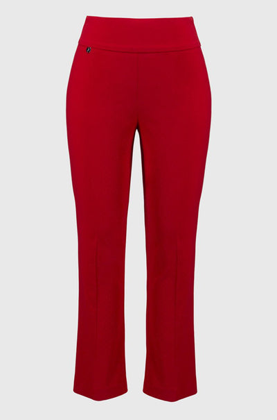 Joseph Ribkoff - Textured Jacquard Crop Pull-On Pants in Radiant Red