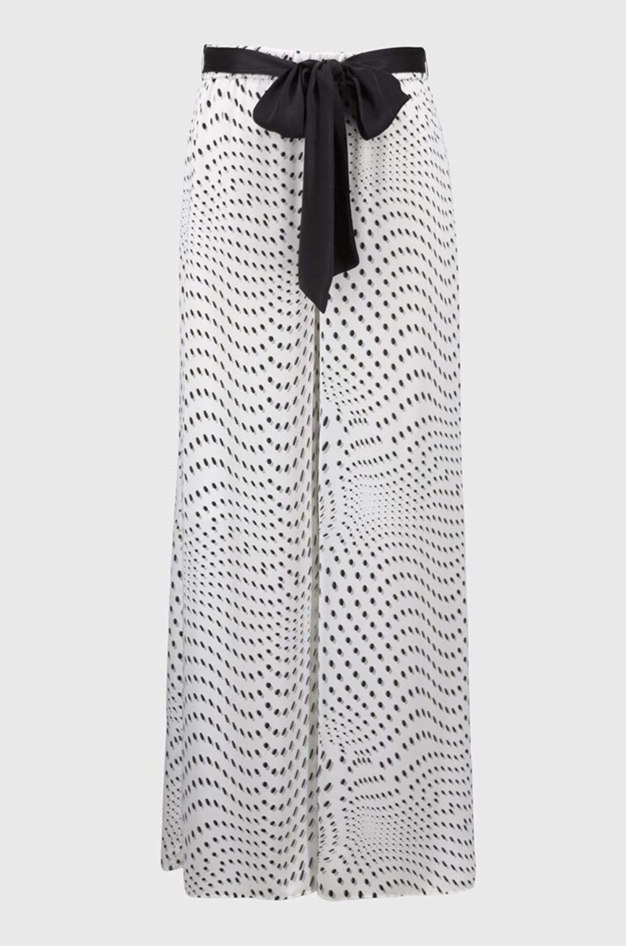 Joseph Ribkoff - Satin Dot Print Belted Wide Leg Pants