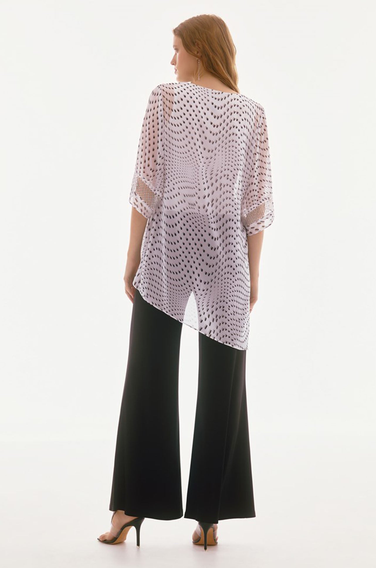 Joseph Ribkoff - Chiffon Dot Print Layered Top