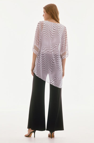Joseph Ribkoff - Chiffon Dot Print Layered Top