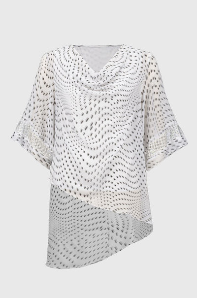 Joseph Ribkoff - Chiffon Dot Print Layered Top