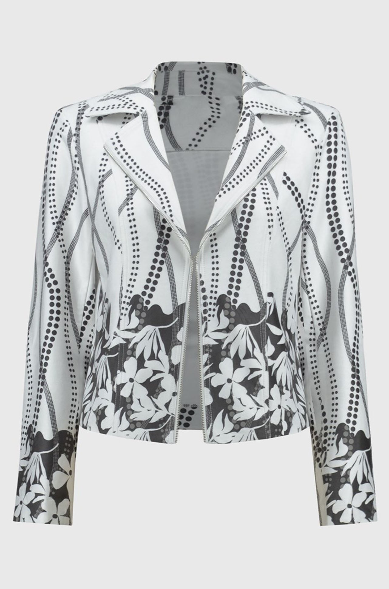 Joseph Ribkoff - Faux Suede Floral Print Jacket