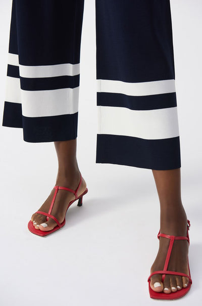 Joseph Ribkoff - Placement Stripe Sweater Knit Culotte