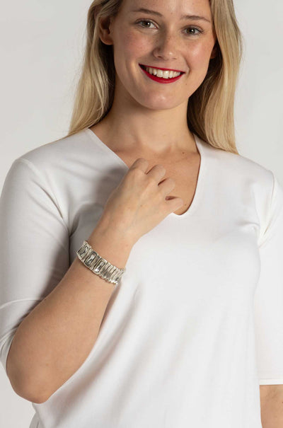 Pewter - 3 Stone Bracelet