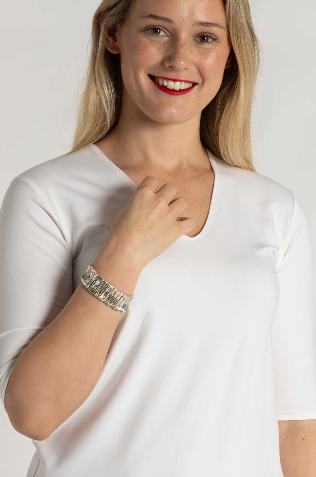 Pewter - 3 Stone Bracelet