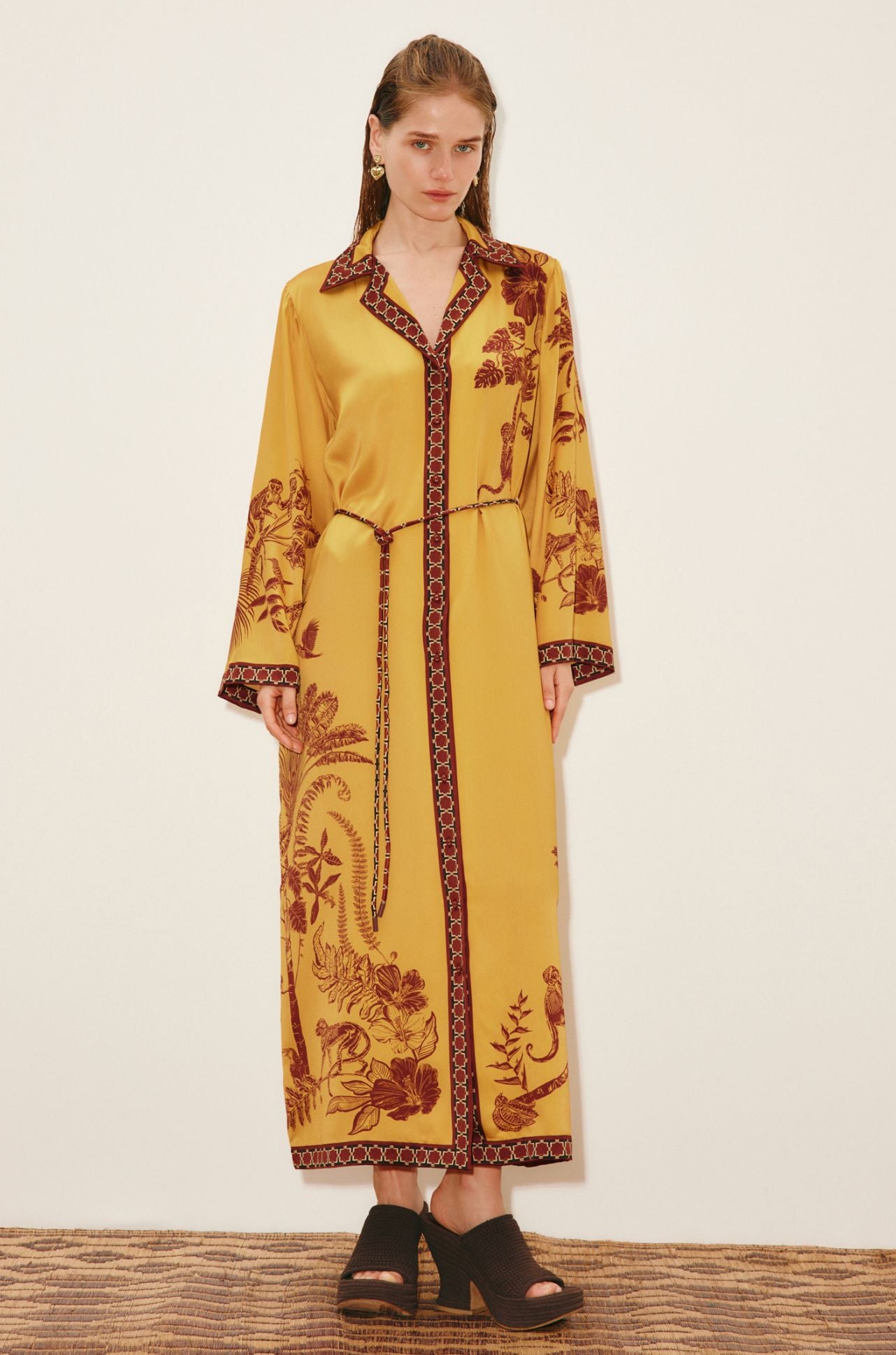 Alèmais - Banana Blossom Silk Shirtdress