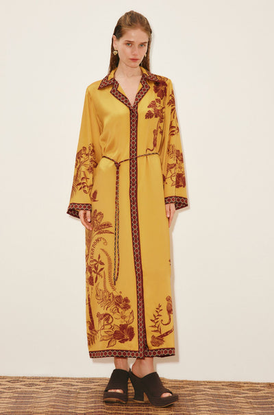 Alèmais - Banana Blossom Silk Shirtdress