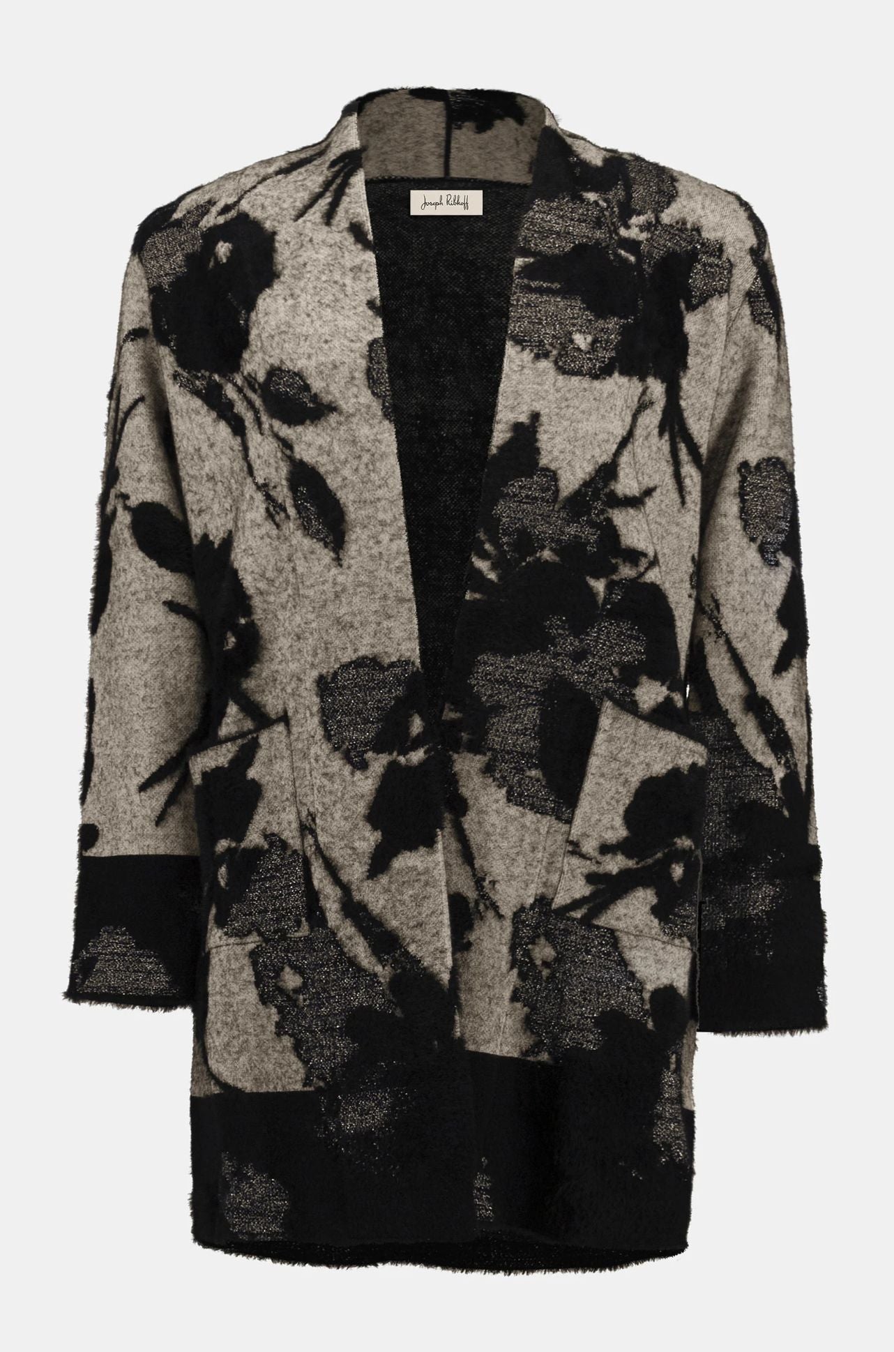 Joseph Ribkoff - Abstract Jacquard Sweater Knit Long Cardigan