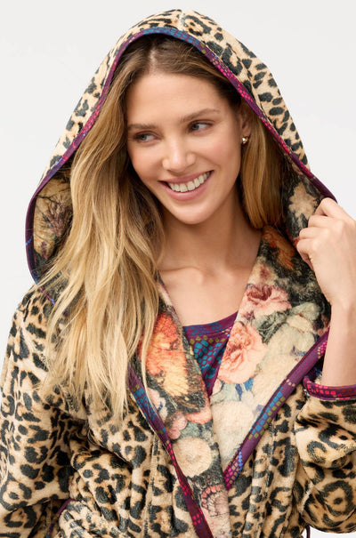Johnny Was - Aditi Reversible Cozy Robe in Leopard