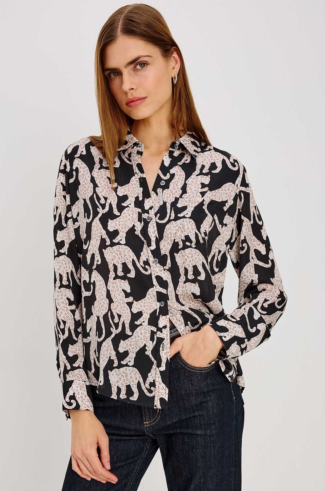 Rails - Alyssa LS Top in Onyx Jaguar
