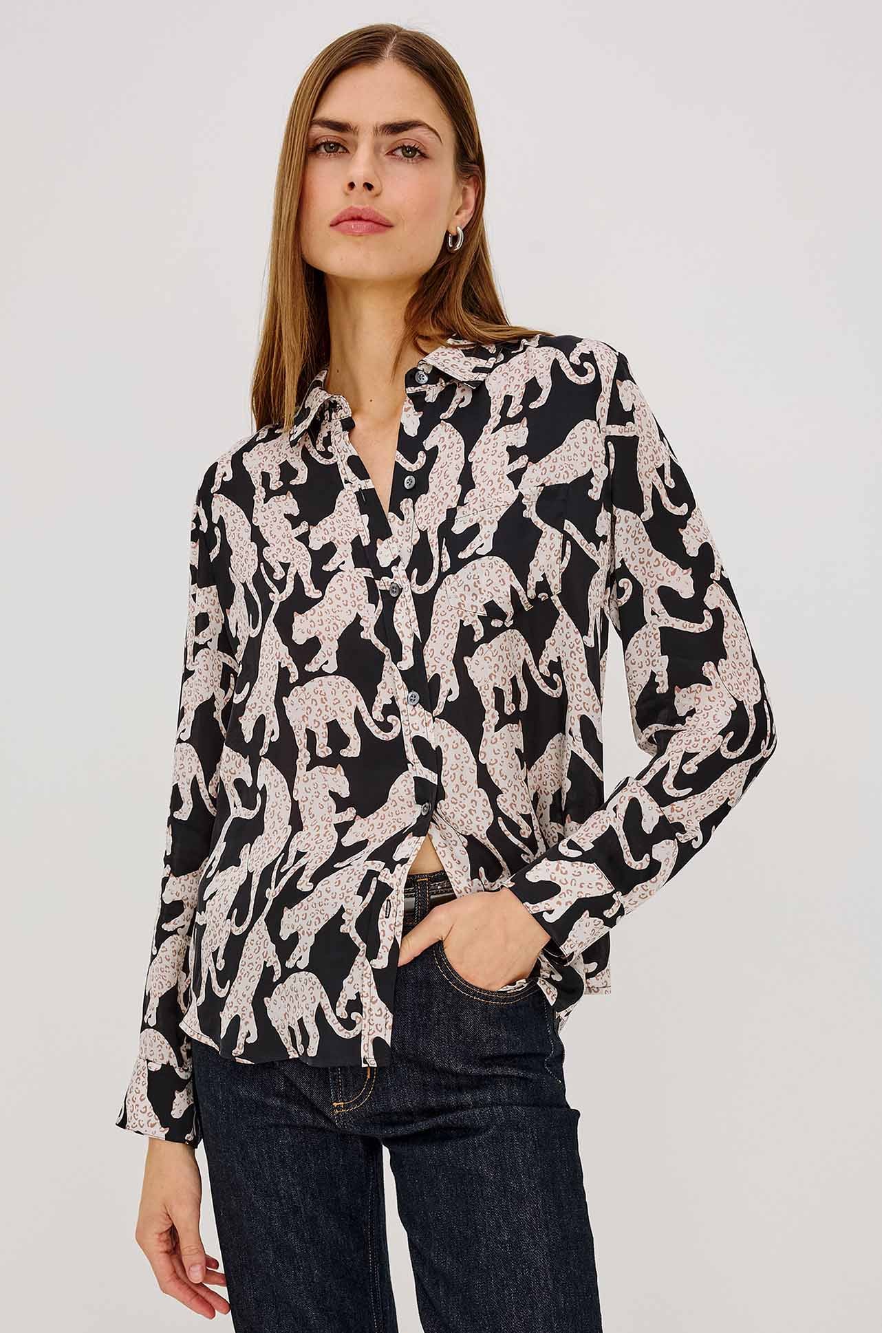 Rails - Alyssa LS Top in Onyx Jaguar
