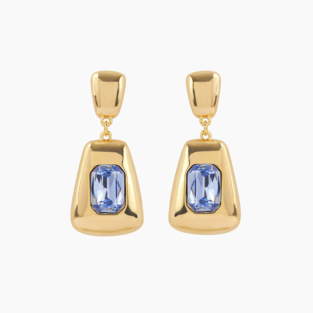 Zahar - Annalise Earrings in Blue Glass Stone