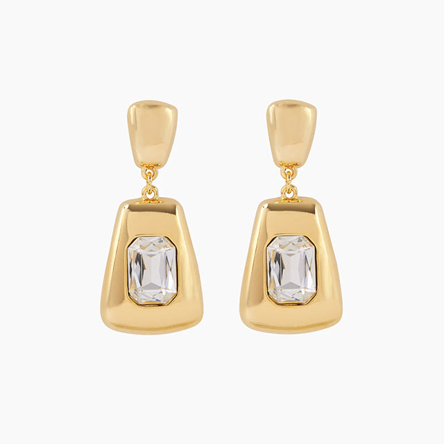 Zahar - Annalise Earrings in Clear Glass Stone